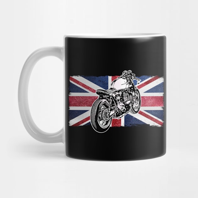 Cafe Racer Helmet Sticker, Great Britain Flag, Bumper Sticker Distressed UK Flag Hydro Sticker, Sports Bikes Sticker by SW-Longwave